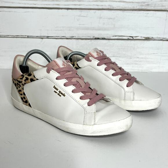 Kate Spade Ace Sneaker White Leather Shoe Size 8.5 - Picture 1 of 12